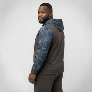 Wholesale Men Plus Size Hooded <b>Jacket</b> Custom Printed Zipper Hoodies Men Eco-Friendly Hooded Zipper Sportswear Terry Track Hoodie - Product Image 4
