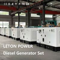 Générateur triphasé Leton 120-200 kVA refroidi par eau, démarrage automatique/à distance avec AVR, moteur Baudouin, types mobiles et silencieux