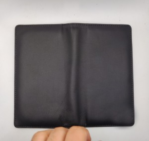 High Quality Custom Men's Genuine Leather <b>Wallet</b> Fold Long Pockets Passport <b>Card</b> Travel <b>Holders</b> OEM Custom Logo Silk Lining - Product Image 2