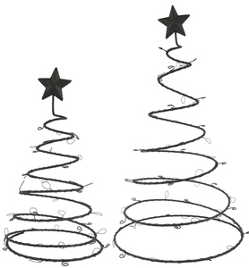 Décoration de table en spirale en métal au design luxueux, ornements de Noël rustiques, étoile de Noël en fil métallique noir, style primitif pour les fêtes. - Product Image 5