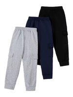 Unisex 3pcs Casual Solid Regular Drawstring Pocket Knitted Plus Size Windproof Breathable Eco-Friendly Heavyweight Cargo Pants