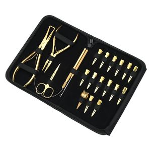 Kit d'outils professionnels pour extensions capillaires : Pince à micro-perles, Pince à trois trous, Enfileur de mèches, Mini-ciseaux, Pinces à cheveux - Product Image 5