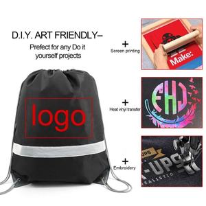 Custom Logo Polyester <b>Drawstring</b> <b>Backpack</b> Lightweight Reusable Cinch Bag for Promotional Branding Events - Product Image 4