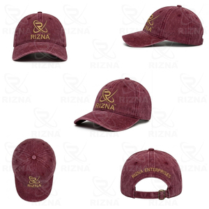 Gorra de Béisbol RIZNA de Mezclilla Twill, 6 Paneles, Ajustable, Unisex, Estilo Casual Vintage, Lavada, con Logotipo Bordado en 3D en el Panel Frontal, Azul, Algodón, Metal - Product Image 6