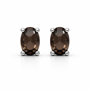 Joyería de Piedras Preciosas Naturales Románticas al por Mayor, Plata de Ley Chapada en Rodio, Cuarzo Ahumado con Corte Ovalado, para Niños, Bodas y Aniversarios - Product Image 4