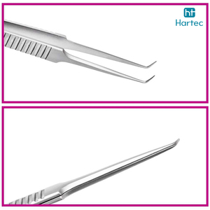 Top Trendy Product Eyelash Grafted Tweezers Set In Silver Color Angled Curved For Volume Tweezers For Lashes Extension - Product Image 6