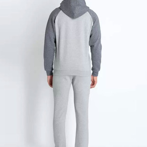 Men Color Blocking Hoodie Sweatshirt Set Gray White Casual Autumn Tracksuit Full <b>Zip</b> <b>Hooded</b> Jogging Suit Fleece Cotton Polyester - Product Image 2