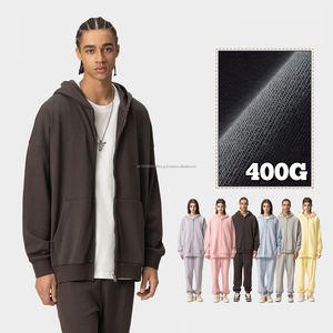 เสื้อฮู้ดซิปแบบมีซับในผ้าเฟรนช์เทอร์รี่ผสมผ้าฝ้าย 400 แกรม สไตล์ใหม่สำหรับฤดูใบไม้ร่วงและฤดูหนาว รุ่นสั่งทำพิเศษ สำหรับทั้งชายและหญิง - Product Image 3