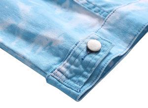 Veste en jean neuve pour homme, style délavé bleu, manches longues, confortable, pour tous les jours, idéale pour le streetwear. - Product Image 6