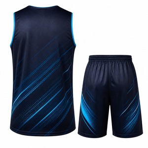 Ensemble de maillot de basket-ball unisexe, débardeur sans manches, short, imprimé par transfert thermique, polyester respirant, col en V, sangle réglable - Product Image 6