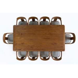 Table basse en bois de teck de 244x130x75 cm avec une finition lisse et soignée et un design moderne et élégant - Product Image 3