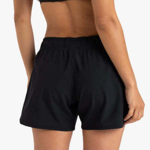 Shorts Deportivos Ecológicos Transpirables de Secado Rápido con Paneles Laterales Negros para Mujer, Cintura Elástica, para Correr, Gimnasio, Ropa Deportiva de Verano - Product Image 4