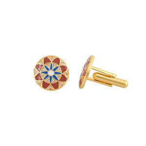 Sanctuary of Jewels Luxury Gold Plated <b>Cufflinks</b> Men Blue <b>Red</b> Enamel Crystal Formal Shirt Accessories Wedding Business Gift - Product Image 4