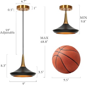Lampe suspendue industrielle décorative, luminaire suspendu vintage en métal pour îlot de cuisine, salle à manger, bar, café, restaurant, maison - Product Image 3