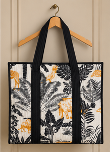 Bolsa de Mano Exclusiva de Algodón Acolchada, Hecha a Mano, con Asas Largas, Amplia, para Compras, Trabajo, Viajes, Uso Diario - Product Image 2