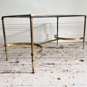 Table basse rectangulaire avec plateau en verre, structure en métal, table centrale, mobilier moderne pour salon - Product Image 3