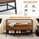Panca Industriale per Scarpe con Corrimano in Metallo, Scaffale Portascarpe in Legno Impermeabile per Ingresso, Esterni e Magazzino - Product Image 6