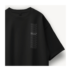 Camiseta Negra Extra Grande con Estampado Gráfico |   Camiseta con estampado vertical Bold Future |   Camiseta Oversize de Estilo Urbano y Tejido Grueso |   Fabricante OEM Personalizado - Product Image 2