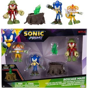 Set de 5 Figuras de Acción con Temática de Bos Cage Maze: <span class=keywords><strong>Sonic</strong></span>, Gnarly, <span class=keywords><strong>Knuckles</strong></span>, Mangey, Tails, Tronco de Árbol, Fragmento Verde, para Mayores de 3 Años - Product Image 1