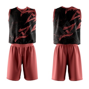 Conjunto de Camiseta de Voleibol Personalizada Negra y Roja, Sin Mangas, de Malla Transpirable, para Adultos, Unisex, Ajuste Atlético, Ropa Deportiva para Equipos - Product Image 4