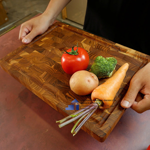 Eco Friendly Teak Wood Cutting Board Set Sustainable End Grain Chopping Board Kitchenware Supplier 2026 - Product Image 6