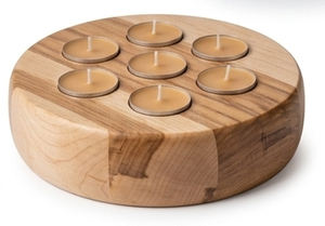Support de bougie en bois fait main, résistant à la chaleur, poli, pour centre de table, décoration intérieure, café, salle à manger, Pâques - Product Image 6