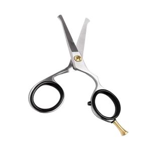 Silver Stainless Steel Right-Handed Nose Hair <b>Scissors</b> Black Finger Rest Rounded Safety Tip Facial Hair Trimmer Mustache Cutting - Product Image 1
