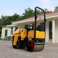 Mini-compacteur routier vibrant à double tambour pour asphalte, machine de compactage portative