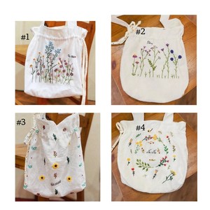 Bolsa de Mano de Lona de Algodón Bordada Personalizada, Bolsa de Compras Reversible con Estampado Floral, Bolsa de Regalo con Cordón para Uso en Compras - Product Image 5
