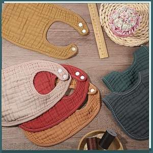 Bavoirs en mousseline élégants pour bébé, 95% bambou, 5% élasthanne, port confortable - Product Image 2