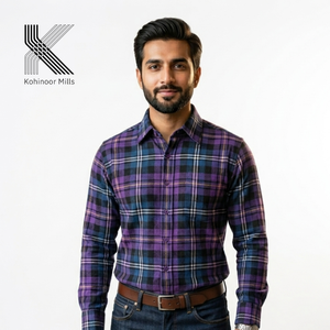 Tela de Algodón 100% Teñida con Hilo, Efecto Piel de Durazno, Transpirable, Absorbente de Humedad, Peso Medio, para Ropa Casual Moderna - Product Image 5