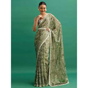 Evening Party Wear <b>Saree</b> with Embroidery & Sequins Work - Product Image 3