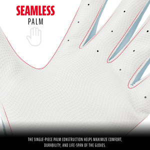 ELIXE SPORTS Original Series Long Cuff Baseball Batting Gloves Leather <b>Hook</b> Loop Closure Customizable Colors Adult - Product Image 4