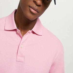 Novedades 2026, Camisetas para Hombre con Diseño de Logotipo de Marca Personalizado OEM, Color Sólido, Casual, de Algodón, Talla Grande, Rosa Claro, Tejido de Punto - Product Image 4