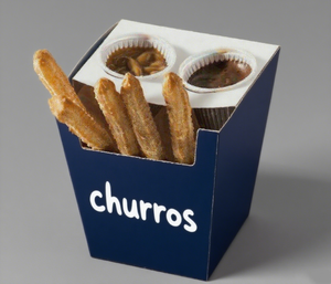 Fournitures en gros pour entreprises : Boîte à churros pliable biodégradable et écologique, avec logo personnalisé, en carton alimentaire, et gobelet à sauce - Product Image 4