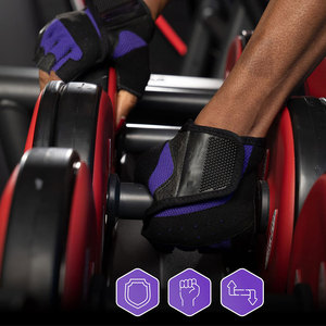 <b>Half</b> Finger Weightlifting Gloves Gym Workout Fitness Training Grip Gloves Breathable Anti <b>Slip</b> Palm Support Gloves for Men Women - Product Image 2