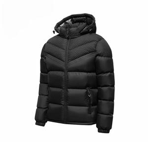 Chaqueta Acolchada con Capucha para Hombre, Invierno, Casual, Gruesa, Resistente al Viento, Cierre Frontal con Cremallera, Diseño a Cuadros, Largo Regular, Relleno de Poliéster - Product Image 5