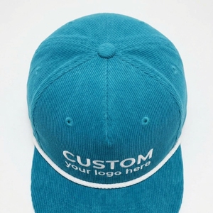 Gorra Snapback de 5 Paneles de Pana Personalizada con Visera Plana, Logotipo Bordado Plano, Rendimiento Transpirable, Impermeable, Unisex, OEM, ODM, MOQ Bajo - Product Image 4