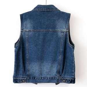 Hot selling motorcycle navy collar vest with button closure, European style bikers denim vests for ladies, Prime Protection - Product Image 3