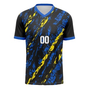 เสื้อฟุตบอลแห้งเร็ว พิมพ์ลายแบบซับลิเมชั่น สั่งทำได้ 100% โพลีเอสเตอร์ คอกลม 240 กรัม เสื้อเปล่าสำหรับผู้ชาย ผู้ใหญ่ ป้องกันแบคทีเรีย - Product Image 1