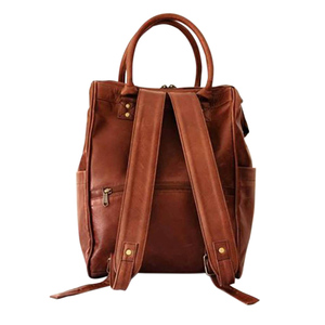 Stylish Leather Diaper <b>Backpack</b> Waterproof Baby Care <b>Backpack</b> <b>Large</b> Capacity Maternity Travel Bag with Organized Storage Compart - Product Image 5