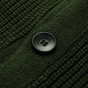 Perfectionists <b>Men's</b> Olive Green Cotton <b>Cardigan</b> Full Sleeve V-neck Button Closure Standard Knit Breathable Anti-Pilling Autumn - Product Image 5