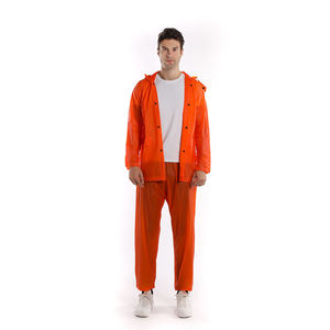 High Quality Rain Suit for Customized Logo Orange <b>PVC</b> Raincoat Lightweight and Windproof with Rain Tracksuit For Man - Product Image 1