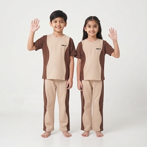 Conjunto Deportivo de Dos Tonos con Franja Lateral para Niños y Niñas, Ropa Deportiva Informal con Paneles Curvos, Conjunto a Juego, Ropa al por Mayor - Product Image 4