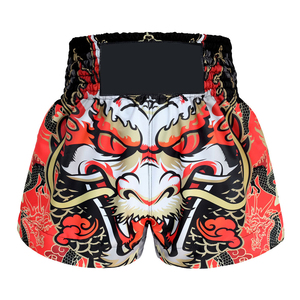 Traditional Thai Style Muay Thai Shorts Solid Pattern Authentic Kickboxing Trunks Men Women Canvas <b>Stretch</b> Lightweight Durable - Product Image 1