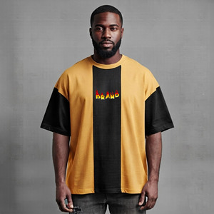 เสื้อยืดฮิปฮอปผู้ชาย OEM ผ้าฝ้าย 100% น้ำหนัก 180 กรัม เป็นมิตรกับสิ่งแวดล้อม แห้งเร็ว พิมพ์ลายดิจิตอล 2 สี ปักโลโก้ตามสั่ง คอกลม - Product Image 1