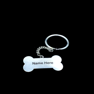 Porte-clés personnalisé en argent sterling 925 avec photo numérique, en forme d'os de chien, étanche et léger - Product Image 3