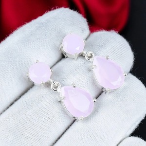 Rose Quartz Gemstone Drop Earrings 925 <b>Sterling</b> <b>Silver</b> Pear Cut Handmade Dangle Earrings Elegant Jewelry Gift for Women - Product Image 5