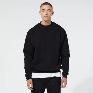 Sweat-shirt en molleton de coton 300 GSM, coupe classique, couleur unie personnalisée, avec logo personnalisé pour hommes, service OEM. - Product Image 2