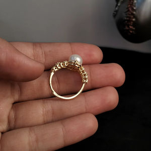 Attractive Freshwater Pearl Floral <b>Adjustable</b> <b>Ring</b> Free Size Open Band Pearl Jewelry <b>Ring</b> Resizable Supplier - Product Image 1